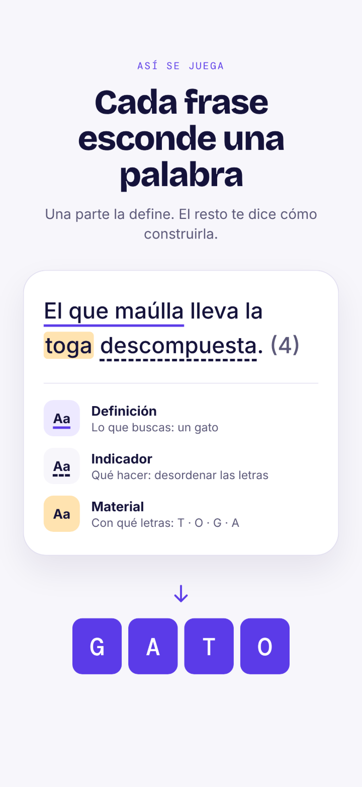 Así se juega: cada frase esconde una palabra